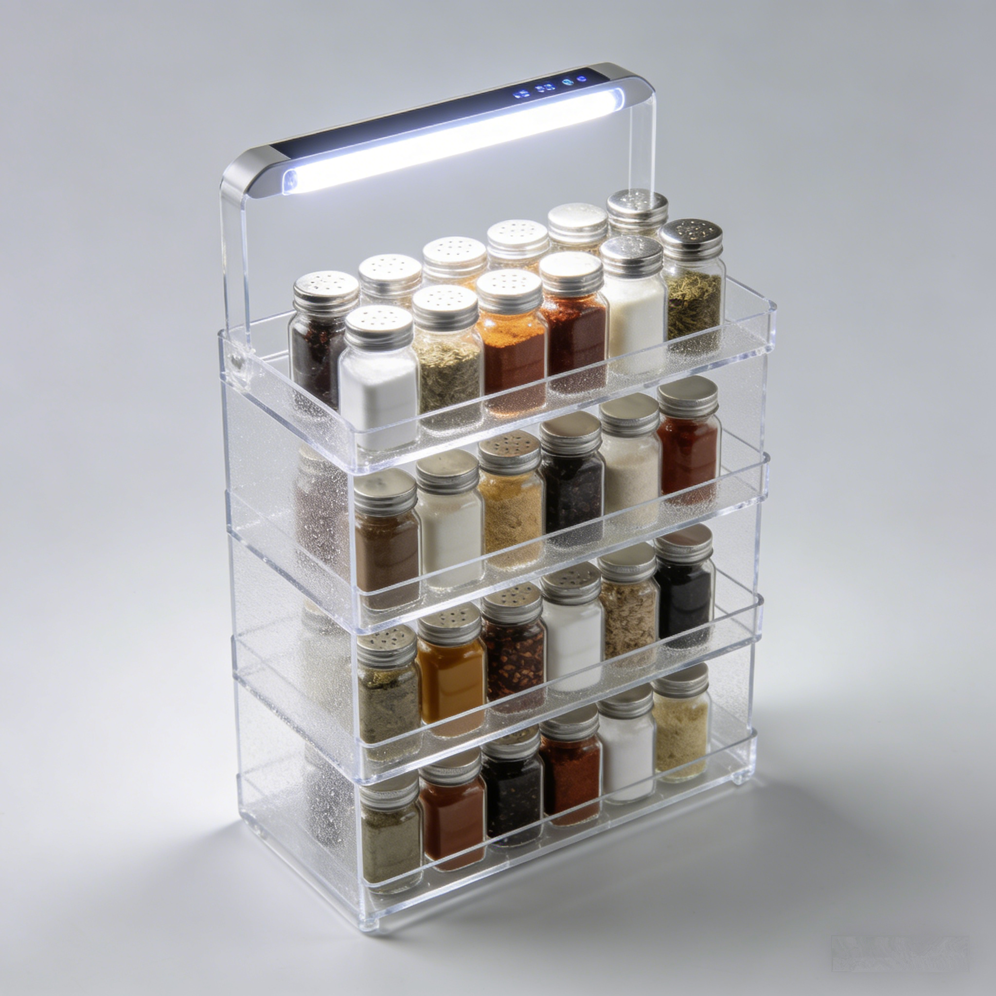 GlowStack Spice Tower: The Illuminated Acrylic Multi-Tier Spice Rack