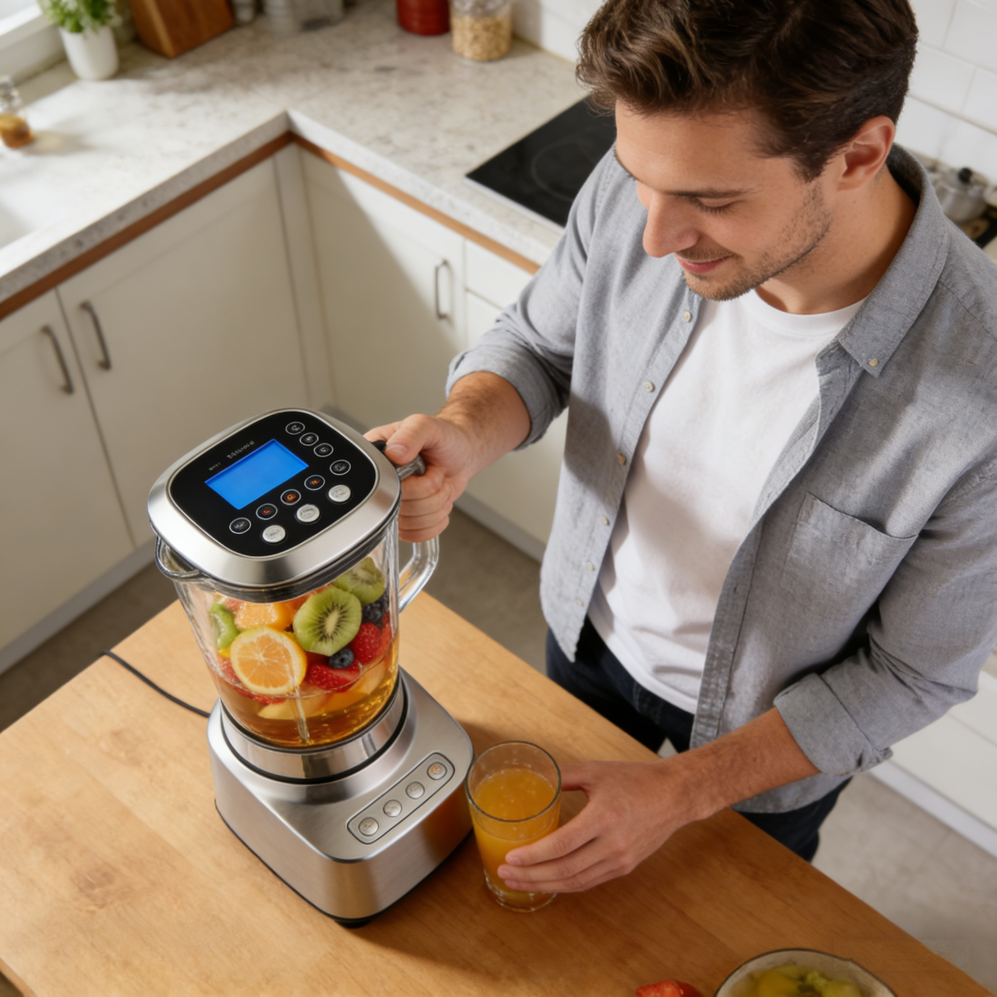 NutriBlend Elite: The Stainless Steel Smart Countertop Blender